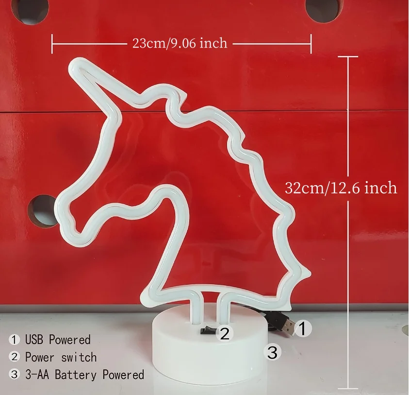 Colorful Battery Usb Powered Animal Desktop Night Lamp Led Unicorn Neon Sign Light For Party Kids Bedroom Girl Table Decoration