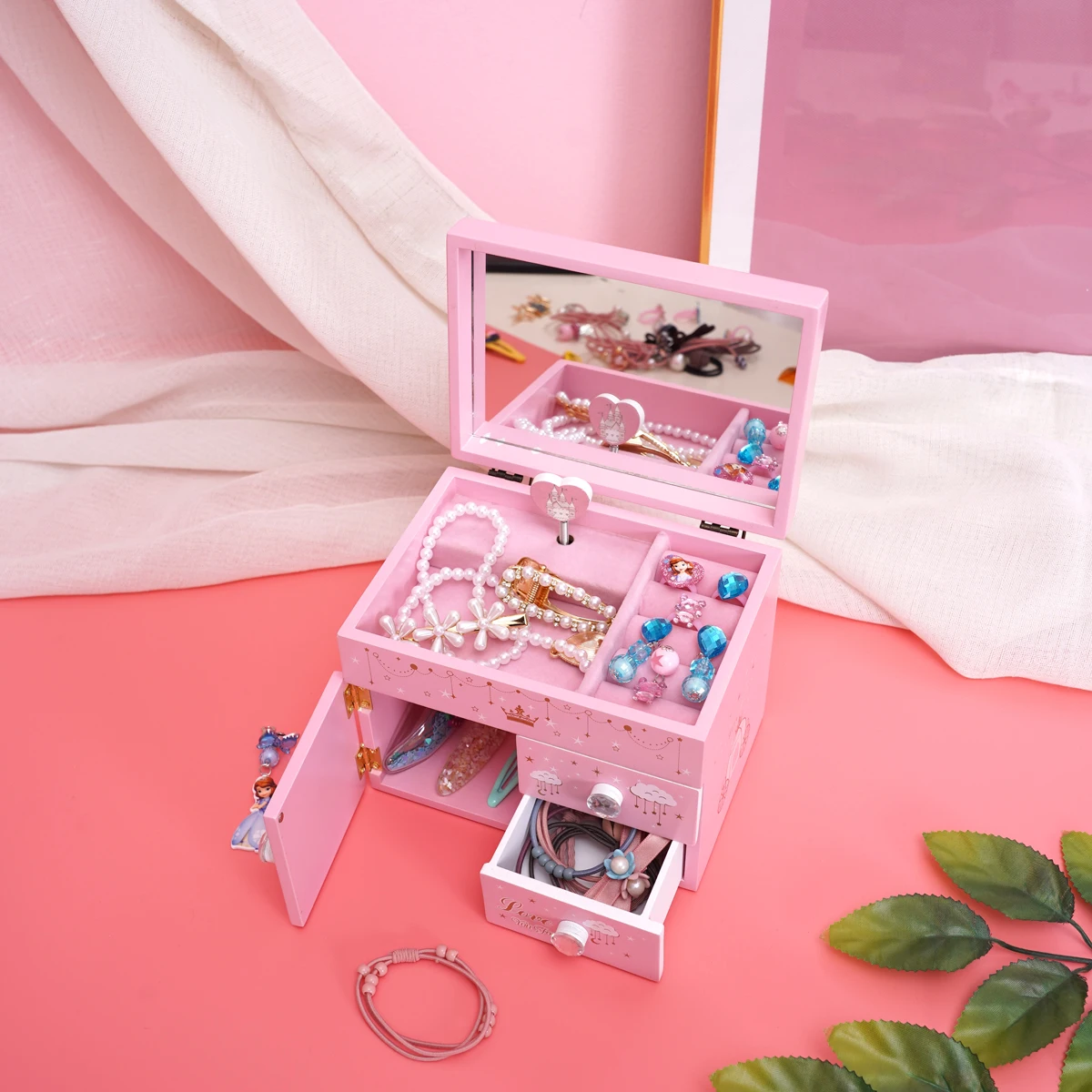 
Competiitve Price Square Wooden Jewelry Box Music Boxes With Custom Logo Printed 