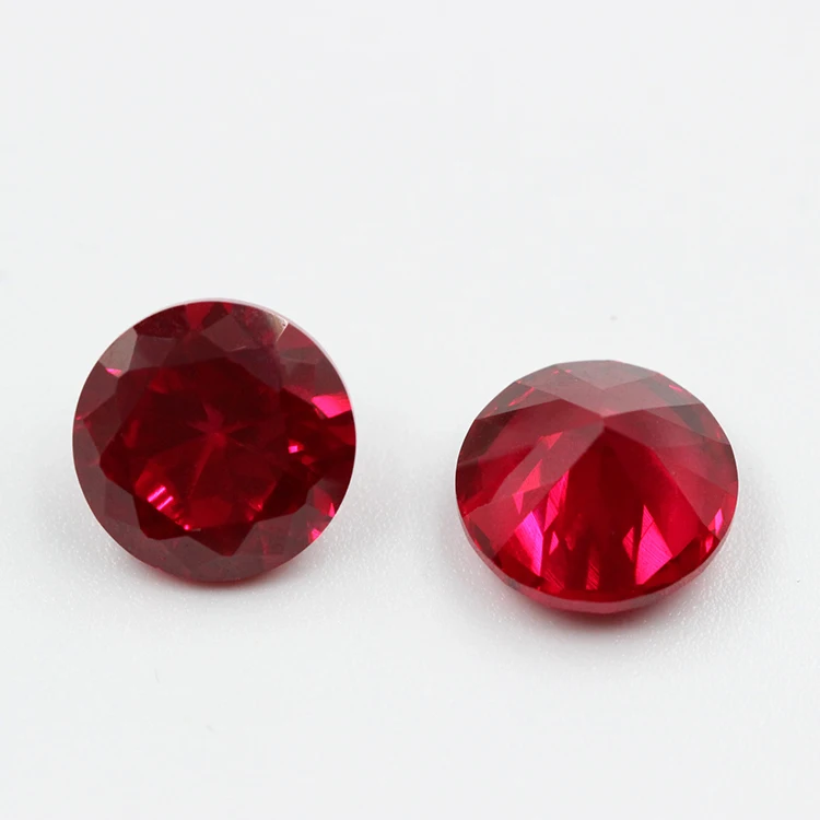 Round cut synthetic corundum  loose gemstones synthetic rough ruby gemstone for jewelry