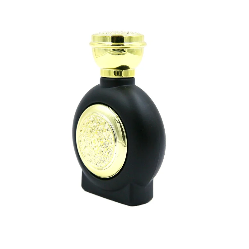 Luxury 50ml Black Empty Perfume Glass Bottle with Gold Spray Cap Pump