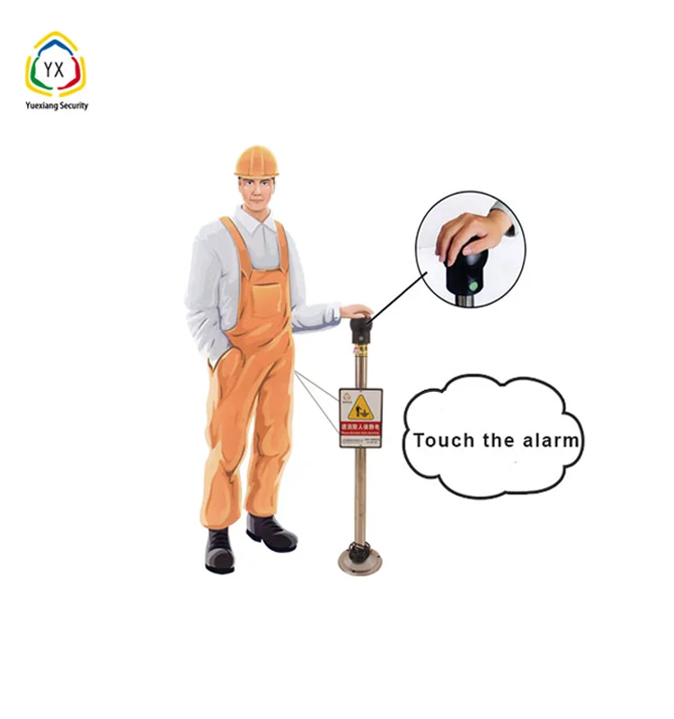 Touch alarm type electrostatic discharge device for human body