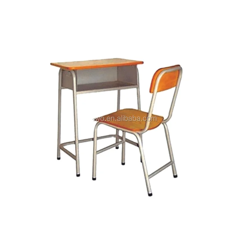 Good iron metal material student furniture used school desk chair