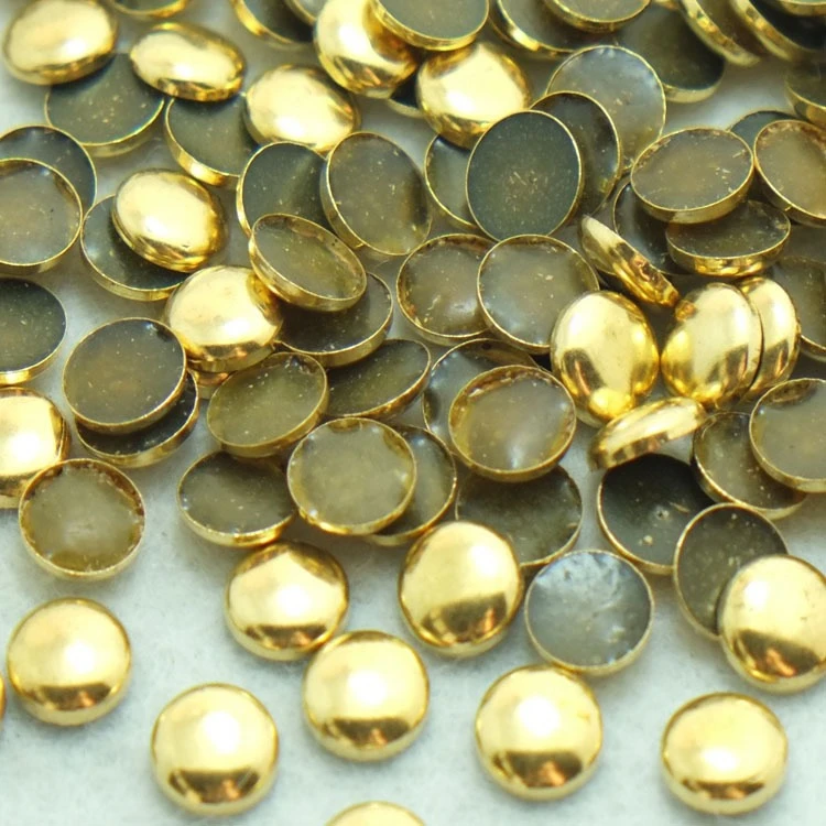 Hot Selling Garment Nailheads Copper Studs Hot Fix Round Convex Dome Bronze Iron On Rhinestuds