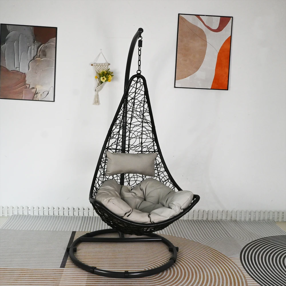 outdoor furniture patio swings chair rattan hanging chair with metal stand