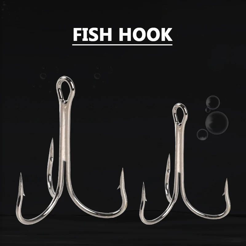 Jetshark 1x 2x Rustproof Round Bent Sea Fishing Treble Hook Manufacturers Barbed Fishing Hooks