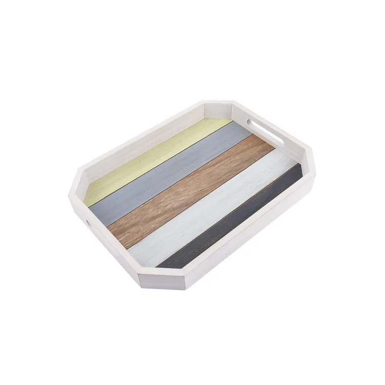 Factory wholesale kitchen antique walnut breakfast wooden tray color wood tray