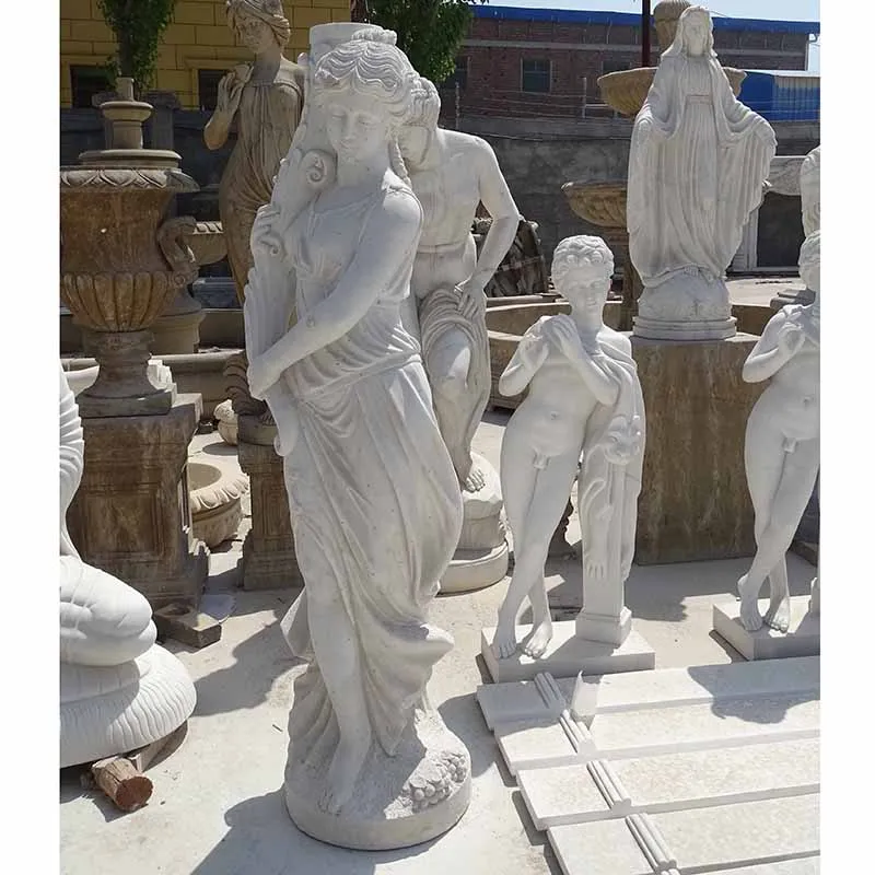 White Marble Garden 4 Seasons Statues for garden ornamentation