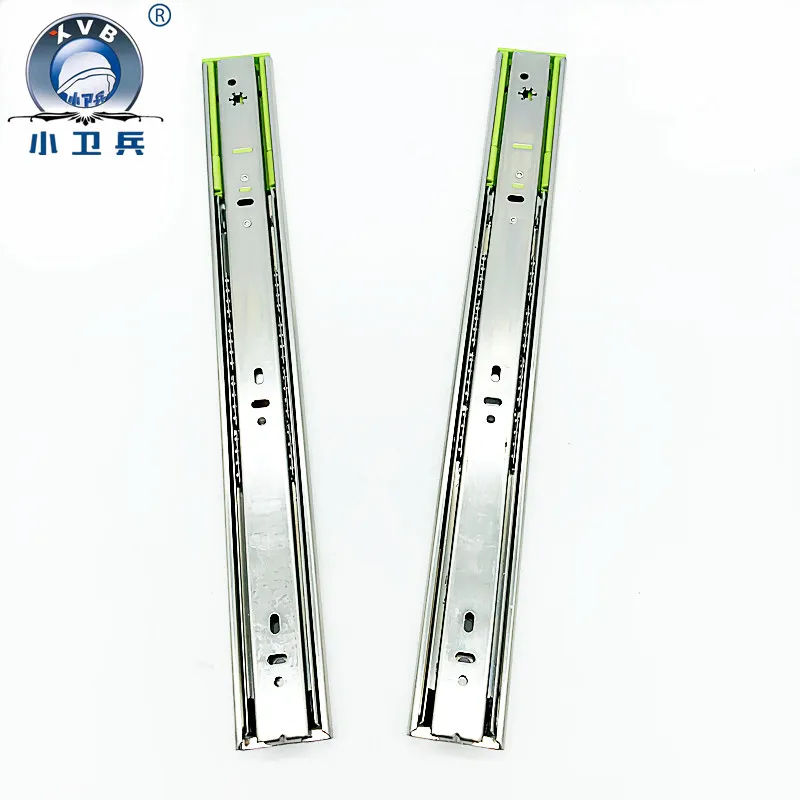 Push to Open Drawer Slide 45mm Mount Drawer Telescopic Channels Tape Buffer