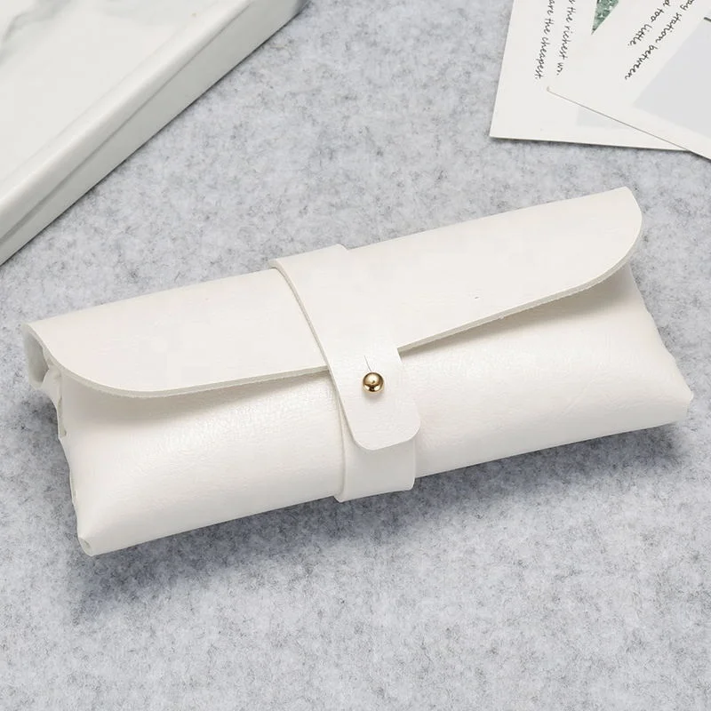 Durable Leather Eye Glasses Sunglasses Shell Hard Case Convenient Lightweight Protector Box Solid Color Pouch Bag Easy To Carry