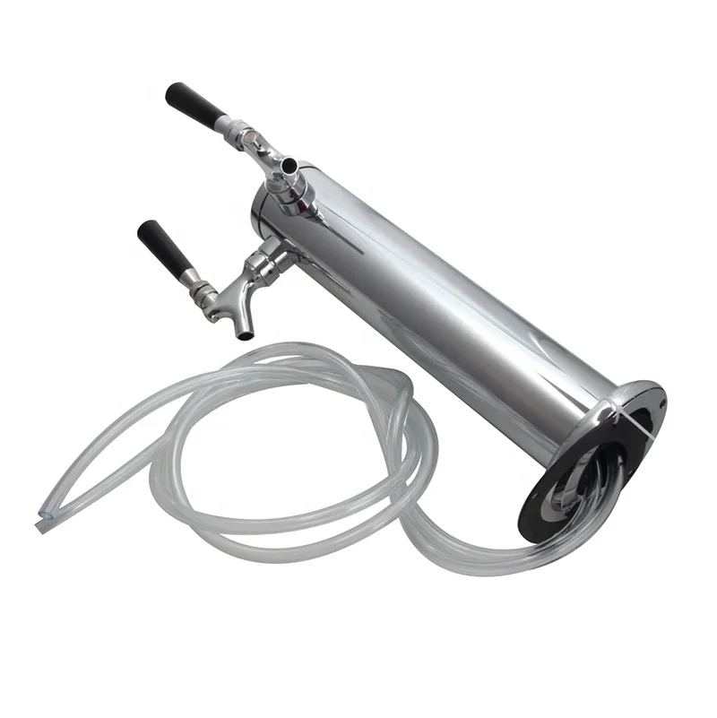 double tap Dual Beer Tower Dispenser  Draft Kegerator Tower Beer Dispenser Kit with 2 Faucet Tap Handles Caps Hose Keg Wrench