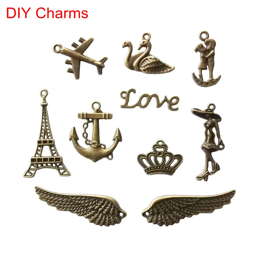 Wholesale hundreds of design choices  brass color DIY charms & pendant for passport cover