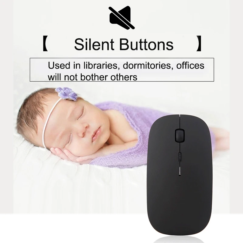 New BT Dual-mode Rechargeable Wireless Mouse 5.0 Mute Glow Silent Notebook 2.4G USB Wireless Mouse