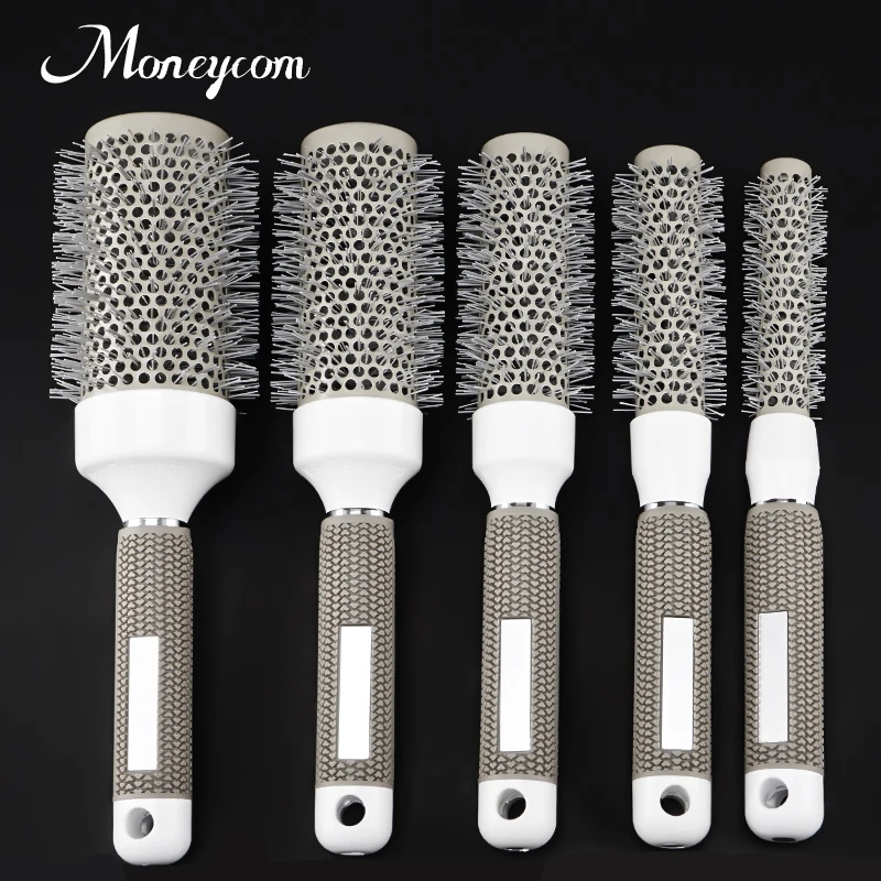 5 Different Sizes Round Thermal Brush Set Professional Nano Ceramic & Ionic Barrel Hair Styling Blow Drying Curling Brush