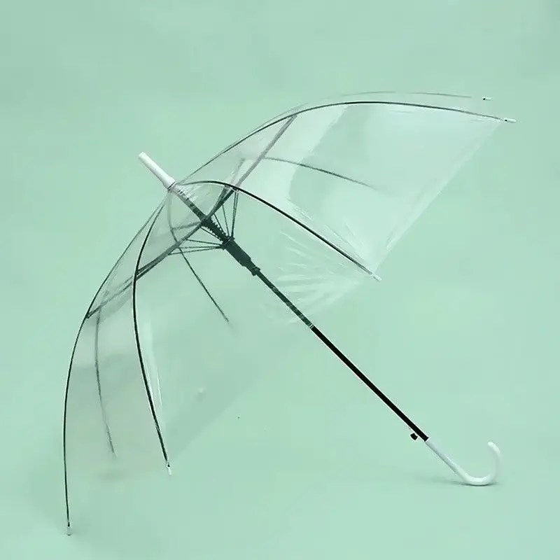 21 Inch 8 Bone New Design Straight Golf Promotion Transparent Umbrella Princess Umbrella Clear Umbrella