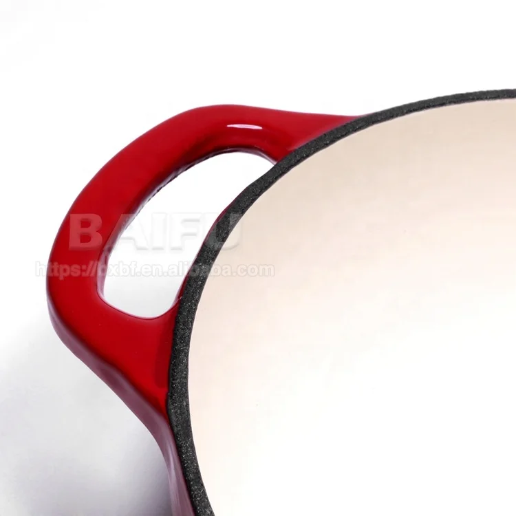 Factory Direct hot selling Enameled cast iron casserole with lid and handles cast iron seafood pot paella pan