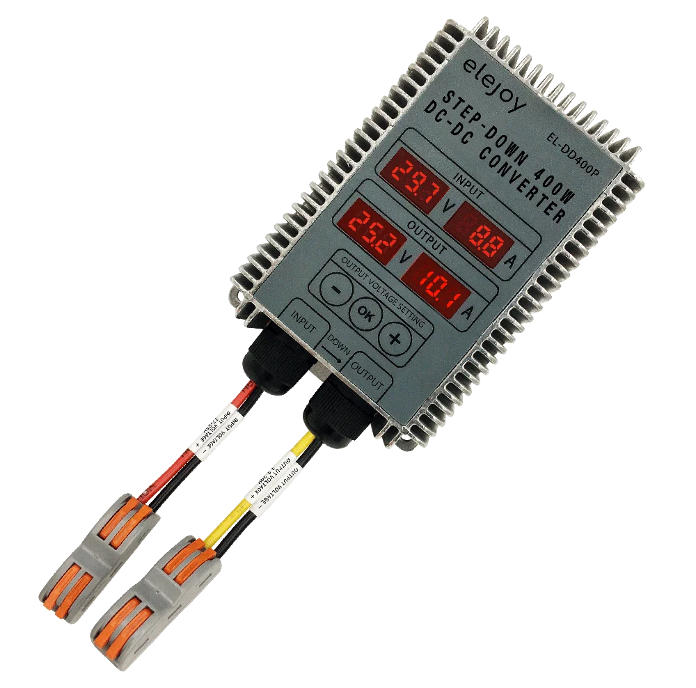 BUCK 12/24V ADJUSTABLE LED DISPLAY DC DC CONVERTER POWER CONVERTER STEP-DOWN 17-85V TO 3.3V-30V WATERPROOF EL-DD400P