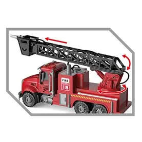 2024 Hot selling kids simulated multifunctional fire truck rescue toys friction inertial water spray fire truck toy