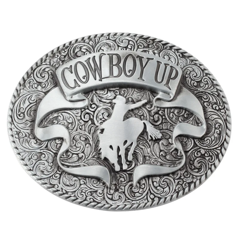 High Quality Zinc Alloy Natural Color Fashion Cowboy Western Belt Buckle