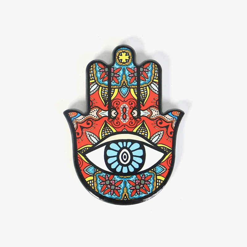 Creative Ceramic Fridge Stickers European And American Style Fatima Fridge Stickers Angel Eyes Magnetic Fridge Stickers