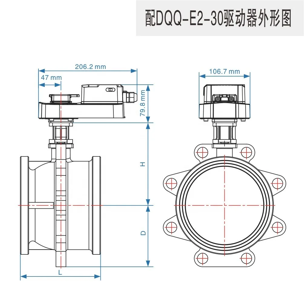 2-Way 65/80/100/125/150DN Hvac Cast Iron Control Spring Return Electric Motorized Ball Valve