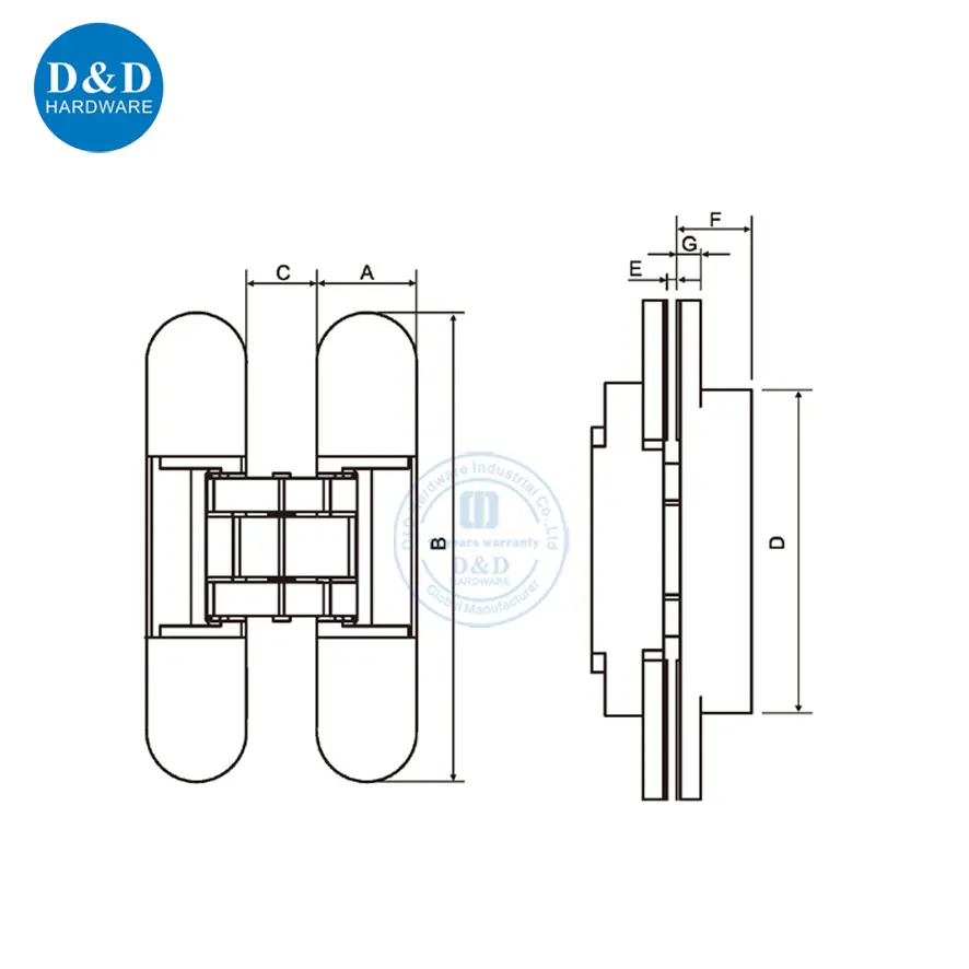 3D adjusting invisible 180 degree opening angle concealed door hinge hidden manufacturer