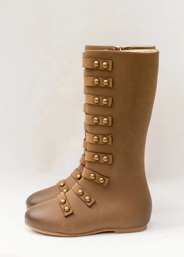 Perfectly with Jeans or Leggings Kids Fashion Knee Black Suede Military Long Boots For Girls