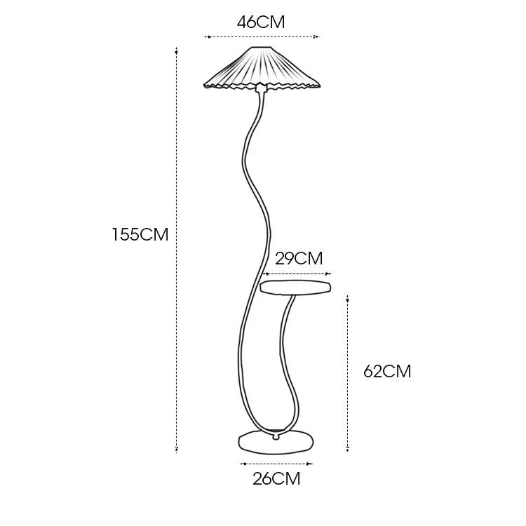 Led Decorative Black Standing Floor Light With Table Marble Base Iron Fabric Shade Dimmable Morden Floor Lamp For Living Room