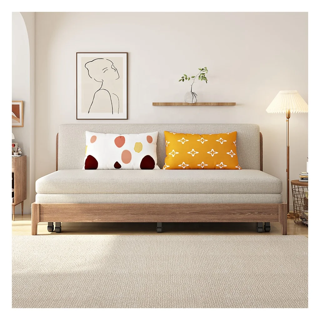 Мягкий Бархатный спальный складной одноместный диван-кровать с хранилищем диван-кровать деревянная Современная льняная трансформируемая Складная Мебель для кровати