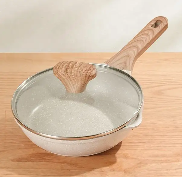 Customized 30cm Non-stick Aluminum Stone-coated Deep Frying Pan Non-stick Coating Wok