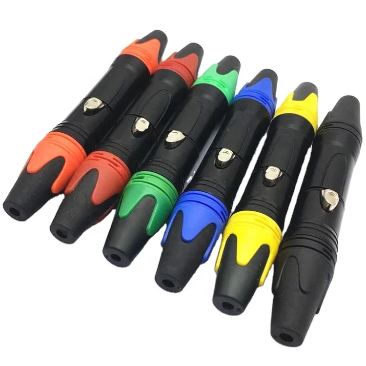 xlr connector audio plug microphone plug 3pin speaker connector male & female colour mic connector