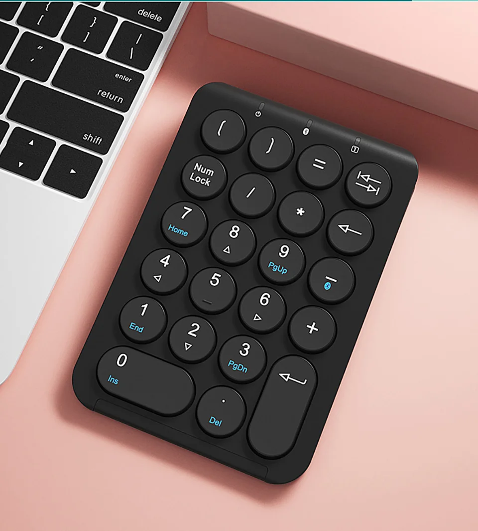 Portable Number Pad 22 Keys BT Numeric Keyboard Rechargeable Wireless Numeric Keypad for ios Windows Mac