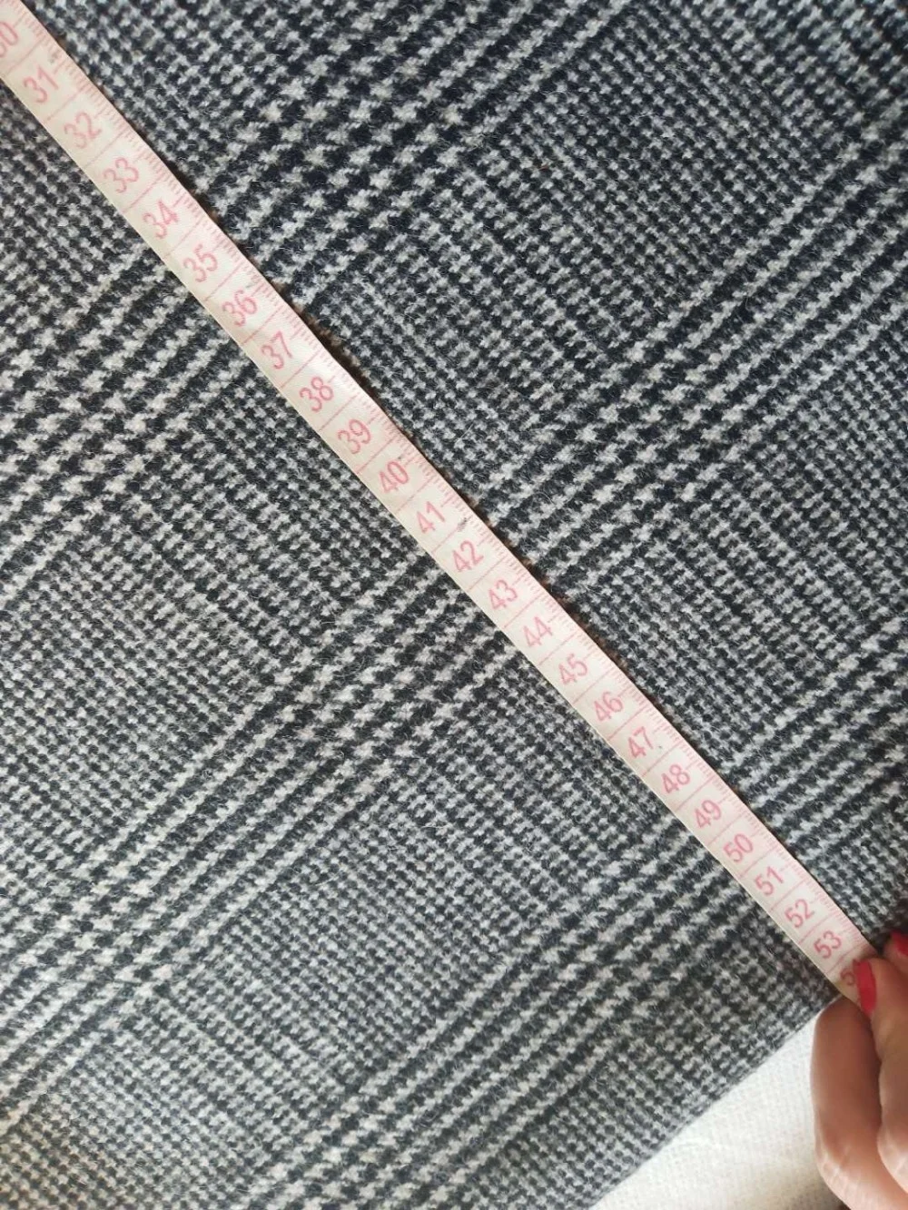 
420 gsm 50% wool Single Sided Plaid Fabric 1.4cm white stripe In stock 420g/m 