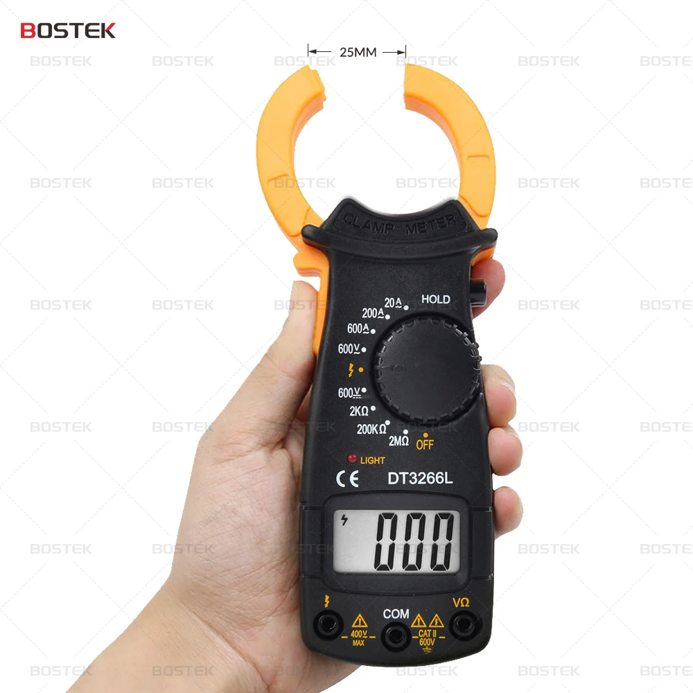 BOSTEK DT3266L Cheap Digital 2000 Counts Voltage Current Resistance Clamp Meters