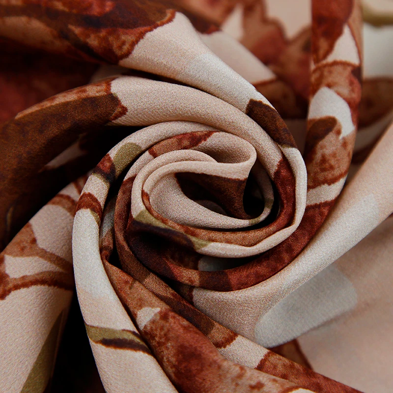 Beautiful 6 A Grade silk satin with spandex 16mm leaves digital printing fabric spring summer dress