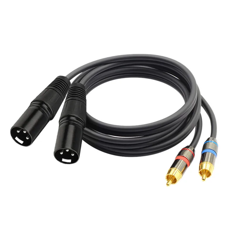 RCA to XLR Adapter Cable 1.5m Gold Plated 2RCA Male Plug To 2XLR Female Audio Extension Cable For Mixer Pure Copper Wire