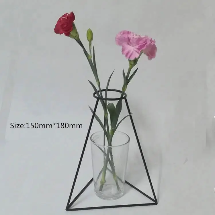 
Desktop black home decoration vase ornaments simulation flower iron vase 