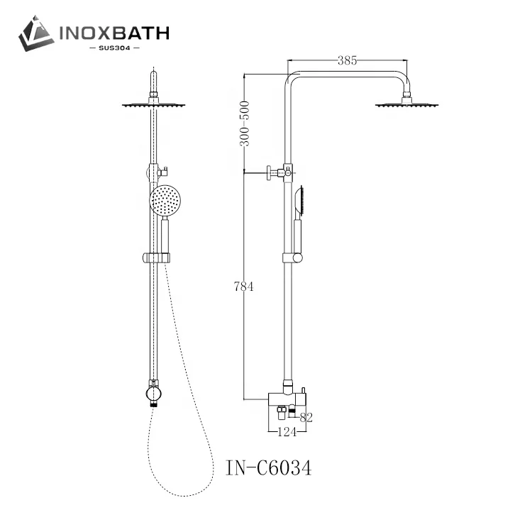 Bathroom Rain Shower Column System Cold Water Faucet Single Cold Taps Kits Shower Set
