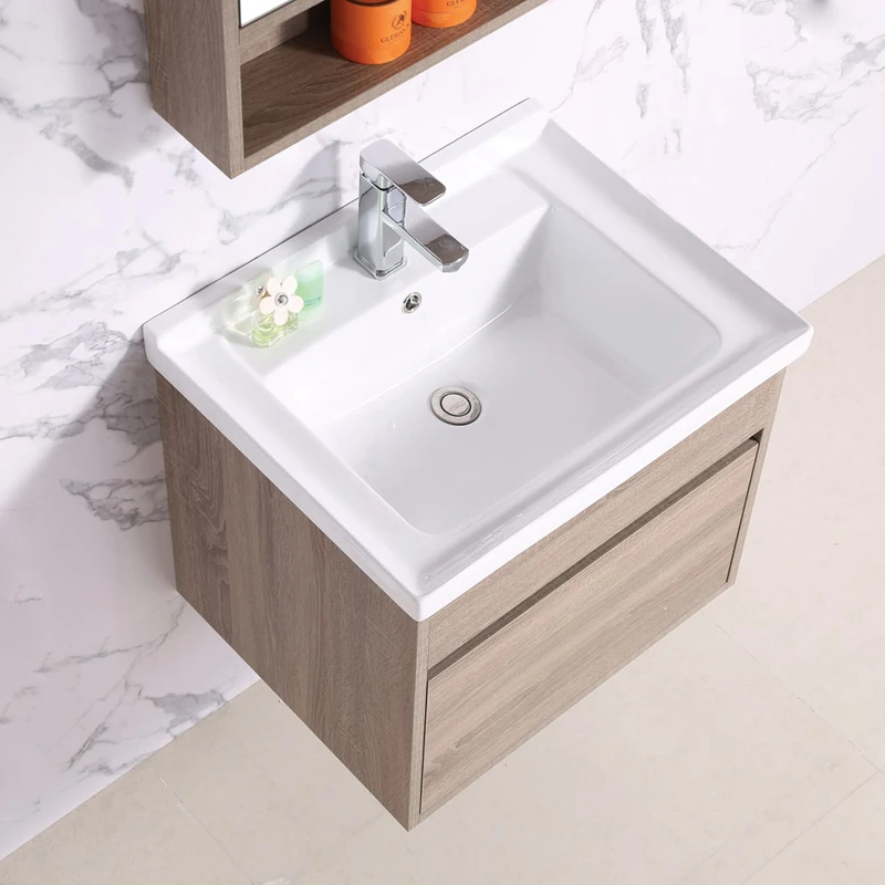 KD-BC003MFP-70 High Quality Waterproof Wooden Bathroom Vanity Cabinet with LED Mirror Modern Wall Hung Counter Top Basin Vanity