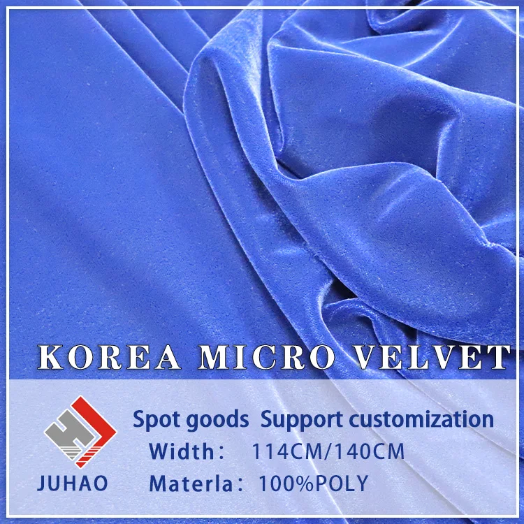 korean micro velvet the new listing dress upholstery bridal 5000/9000 100% polyester fabric for ladies