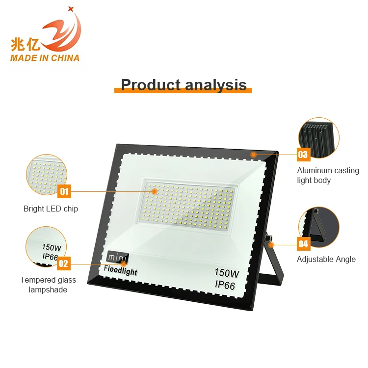 Waterproof Ip65 Architectural Reflector Stadium Floodlight Outdoor Lamp 10w 20w 30w 50w 100w 150w 200w Led Flood Light
