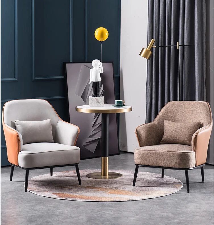 
High Quality Occasional Arm Chair Furniture Fabric Wooden Heavy Duty Relaxing Single Seater Leisure Lounge Lazy Sofa Chairs 