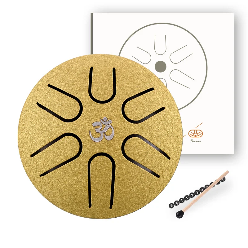 Hluru Super Mini Steel Tongue Drum professional Musical Instruments Handpan Drum 3 Inch 6 Note Pocket Drum With Convenient TM6-3