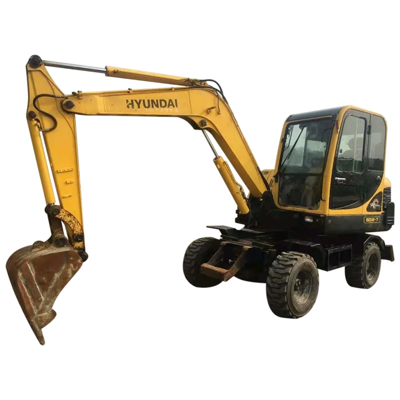 Korea imported used wheeled mini excavator Robex 60W 60W-7 60W-8 60W-9 wheeled digger excavator for sale