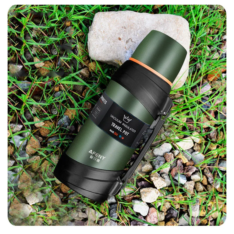 Wholesale 2L Large Capacity Stainless Steel Insulated Water Bottle Double Wall Vacuum Flask Thermos Wide Mouth With Straw Lid