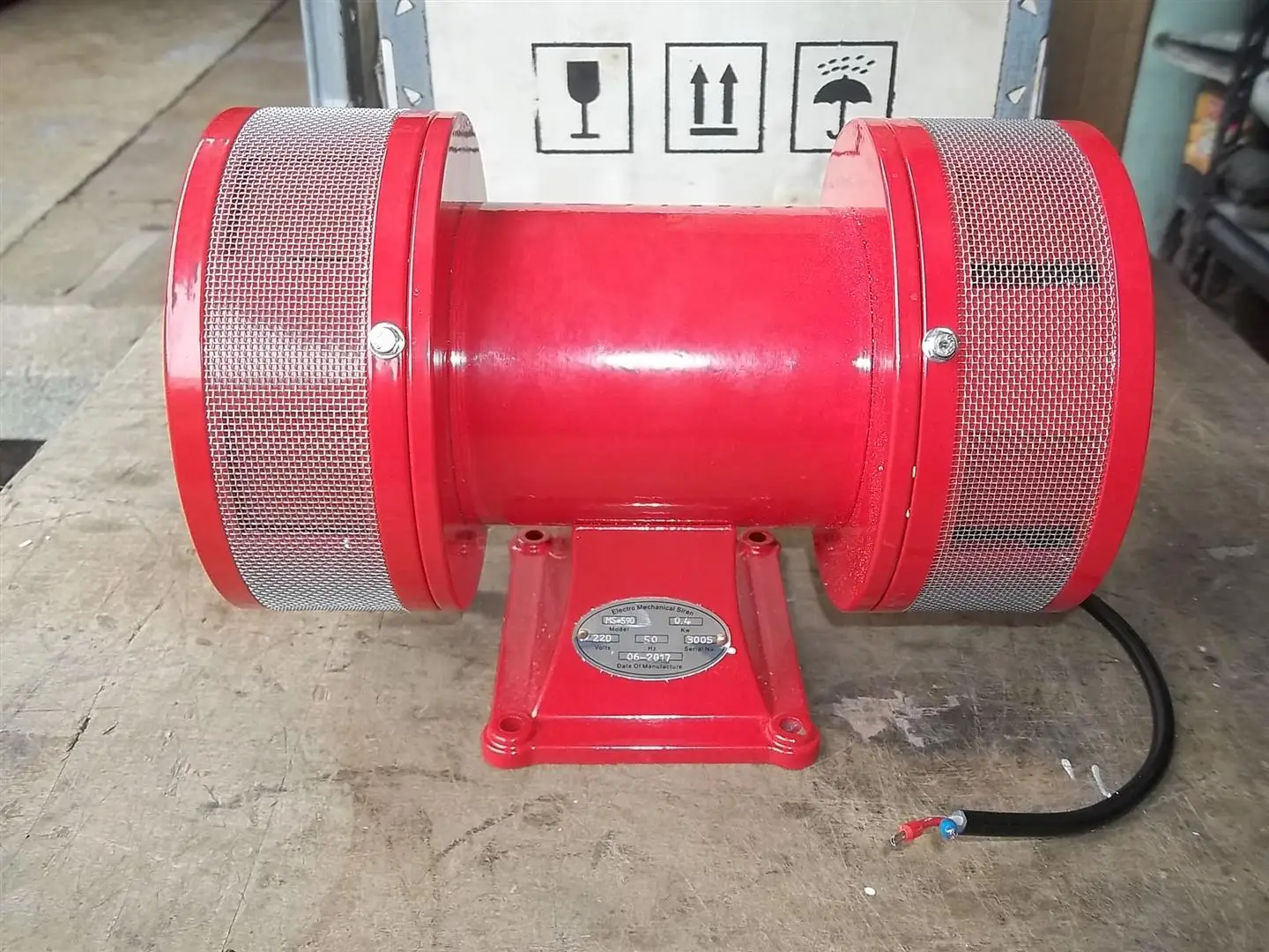 Электродвигатель сирены от производителя красного цвета Высокая децибел 130 дБ 110 В 220 MS590 промышленная двойная моторная сирена