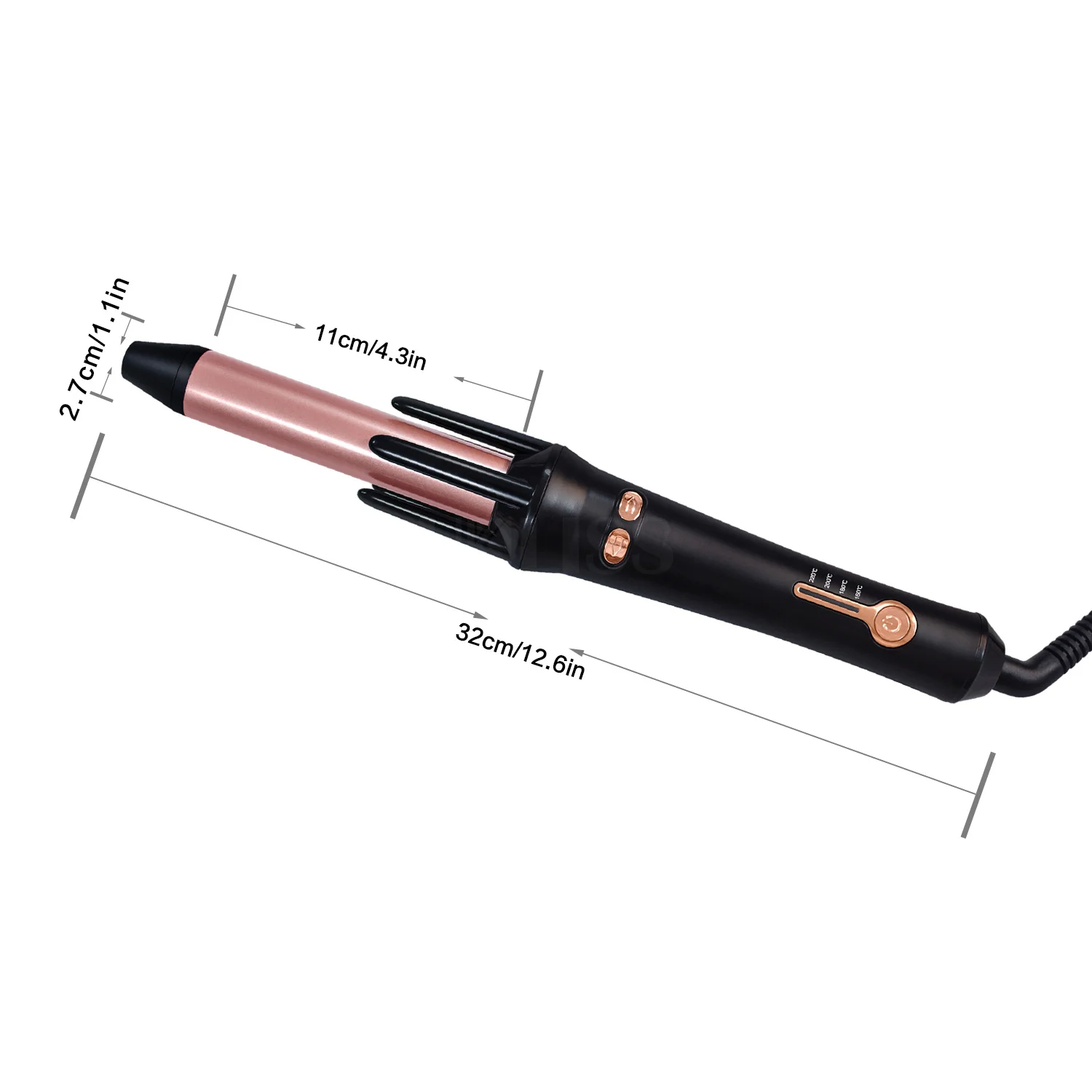 Digital automatic rotating hair curling iron with lcd display swiveling head hair curler