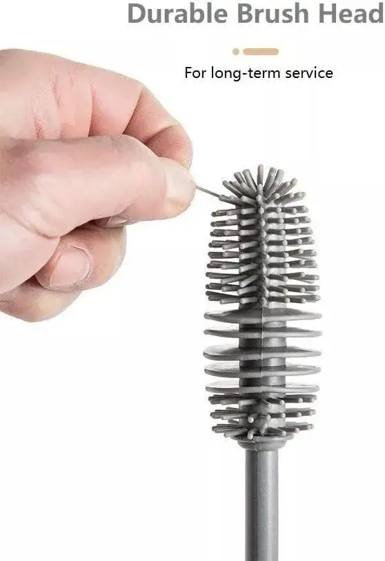 Eco Friendly Baby Feeding Nipple Mini Cleaning Cleaner Silicone Bottle Brush Cleaning Brush Long Handle Silicone Cleansing Brush