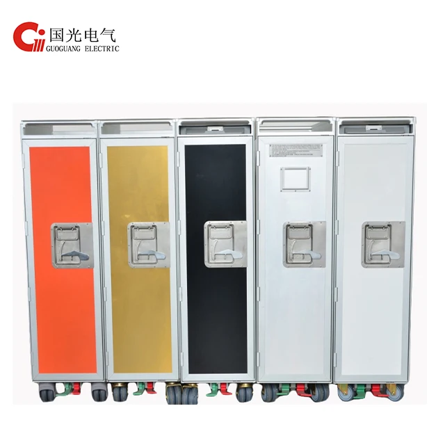 Ultra-lightweight / Eco-friendly aluminum full-size aircraft kitchen trolley with dry ice / without dry ice