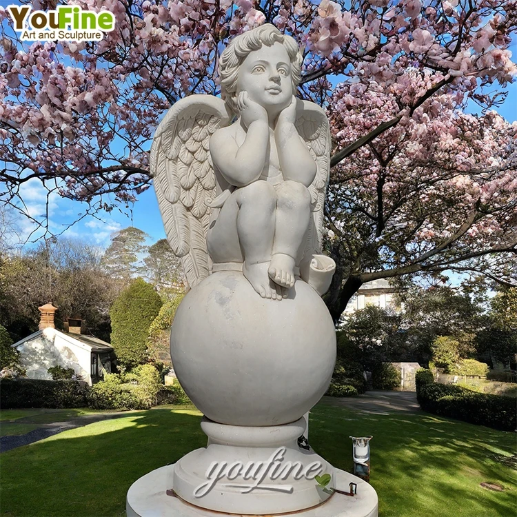 Life Size Outdoor Garden Cherub Marble Angel Child Statue Sculpture