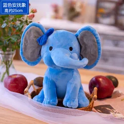 Crooked nose big ears custom plush elephant toy with bow